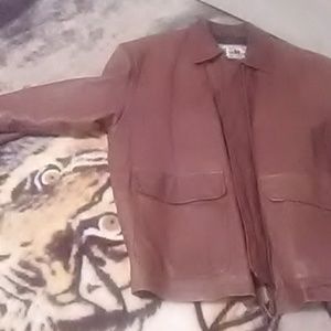Large mocha brown real leather